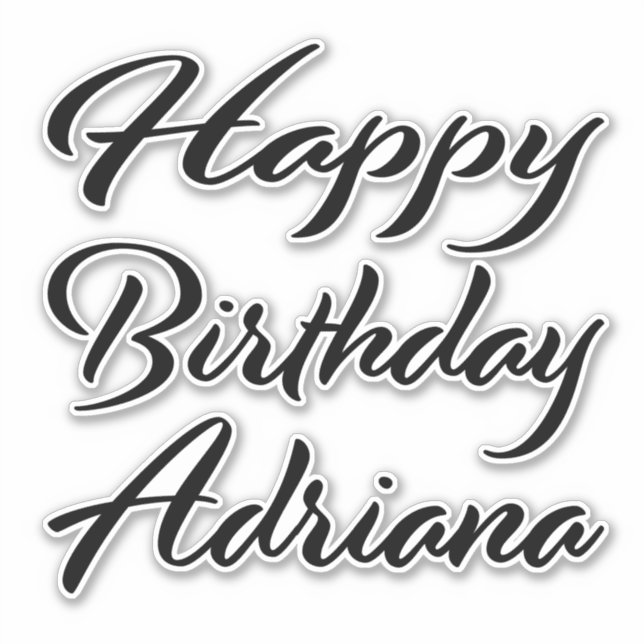Pegatina Adriana Name Vorname black Sticker Geburtstag (Anverso)