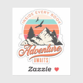 Pegatina Adventure Inside Every Book Adventure espera al Pe