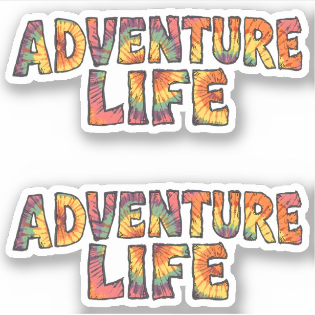 Pegatina Adventure Life | Tie Dye Explore More Hiker 2pc (Anverso)