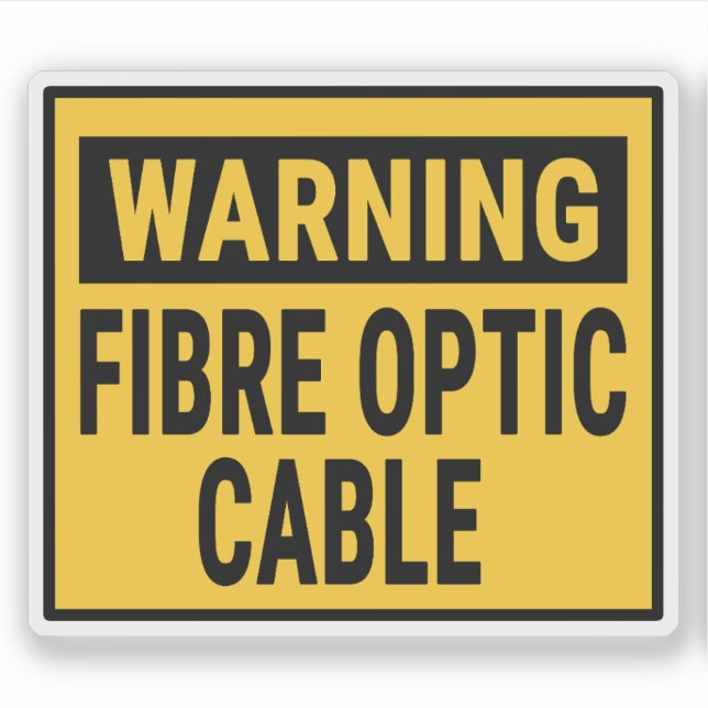 Pegatina Advertencia Cable de Fibra Óptica (Anverso)
