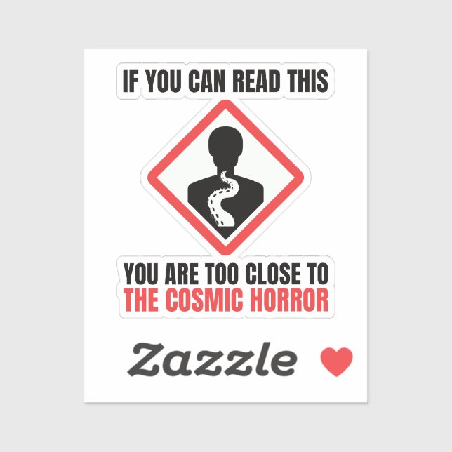 Pegatina Advertencia horror cósmico Cthulhu Lovecraft (Hoja)