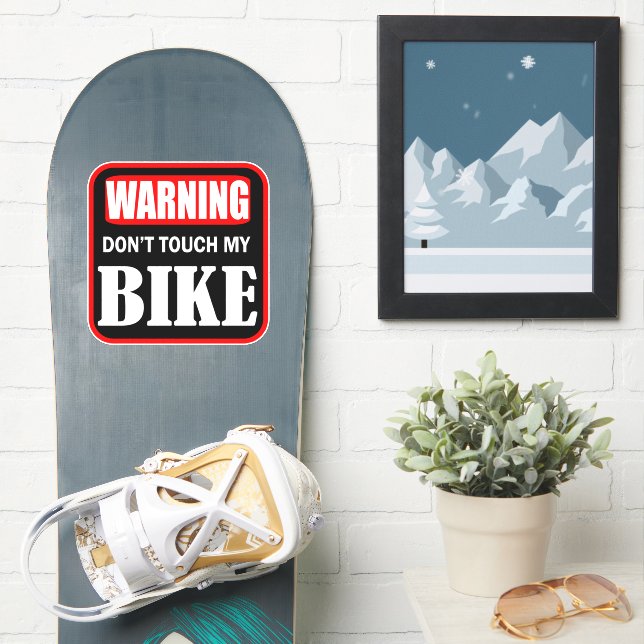 Pegatina Advertencia: no toques mi bicicleta (snowboard)
