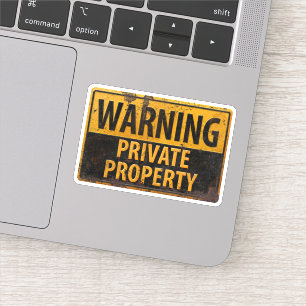 Pegatina ADVERTENCIA, propiedad privada Metalizado Precauci