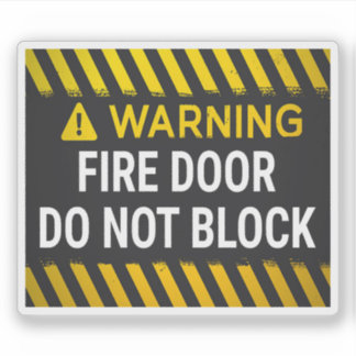 Pegatina Advertencia Puerta Cortafuegos No Bloquear