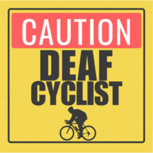 Pegatina Advertencia sobre ciclismo sordo