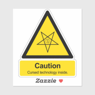 Pegatina Advertencia: tecnología en el interior del signo