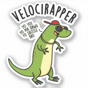 Pegatina æ-rapper Funny Dinosaur Puns