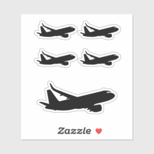 Pegatina Aeronave Jet Liner Black Silhouette a personalizar