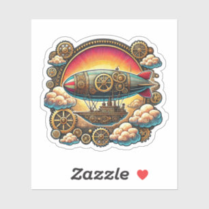 Pegatina Aeronave Steampunk