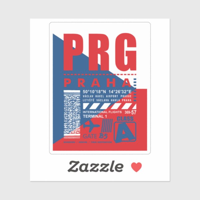 Pegatina Aeropuerto de Praga (Hoja)