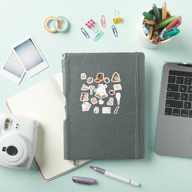 Pegatina Aesthetic Book & Flower Stickers (Funda para iPad)