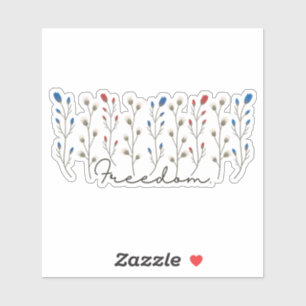 Pegatina Aesthetic Freedom Wildflowers Patriotic