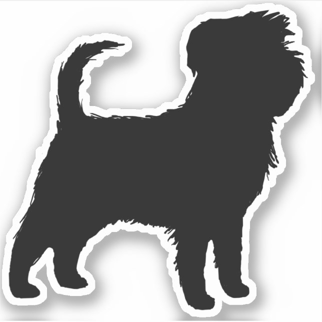 Pegatina Affenpinscher Dog Silhouette Affen Vinyl (Anverso)