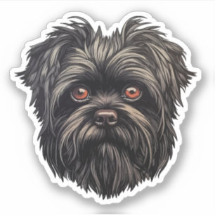 Pegatina Affenpinscher Perro Mono Affens Terrier