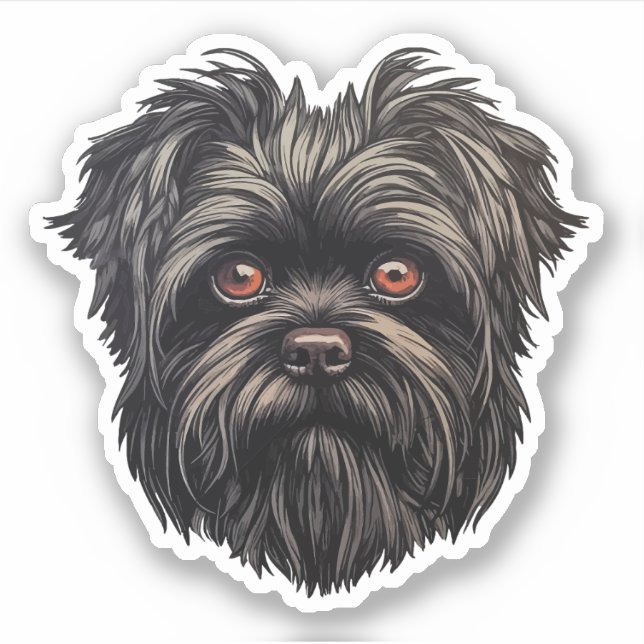 Pegatina Affenpinscher Perro Mono Affens Terrier (Anverso)