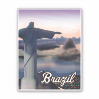 Pegatina Afiche de arte de viajes en Brasil.