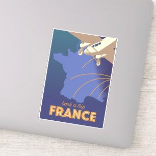 Pegatina Afiche de viaje al estilo vintage de Francia