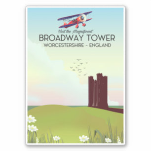 Pegatina Afiche de viaje de Broadway tower Worcestershire