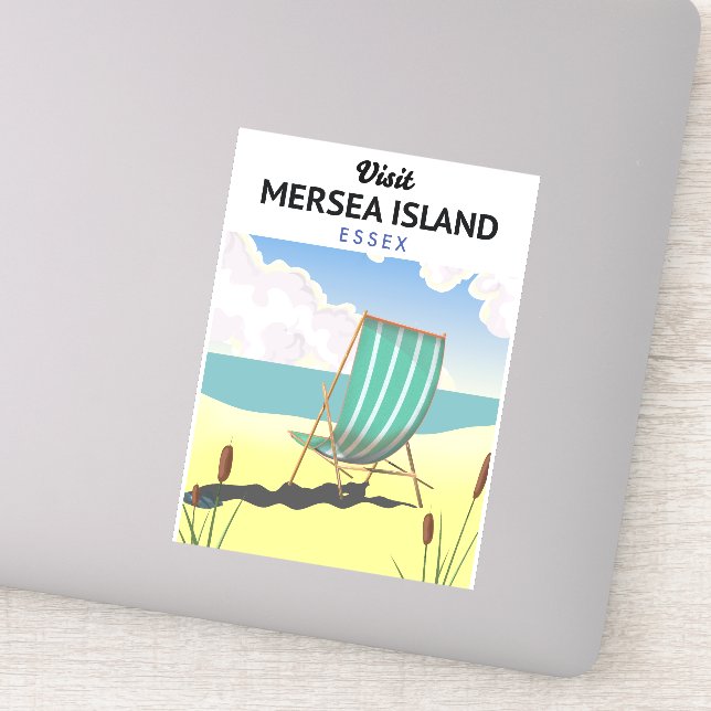 Pegatina Afiche de viaje de Essex, isla de Mersia (Detalle)