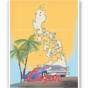 Pegatina Afiche de viaje de Filipinas en Luzón