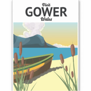 Pegatina Afiche de viaje de Gower Wales