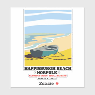 Pegatina Afiche de viaje de Happisburgh Beach Norfolk