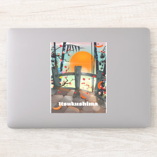 Pegatina Afiche de viaje de Itsukushima Japón