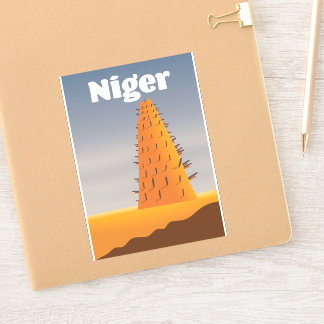 Pegatina Afiche de viaje de la Mezquita Níger Agadez