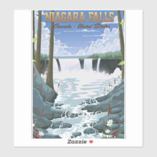 Pegatina Afiche de viaje de las cataratas del Niágara