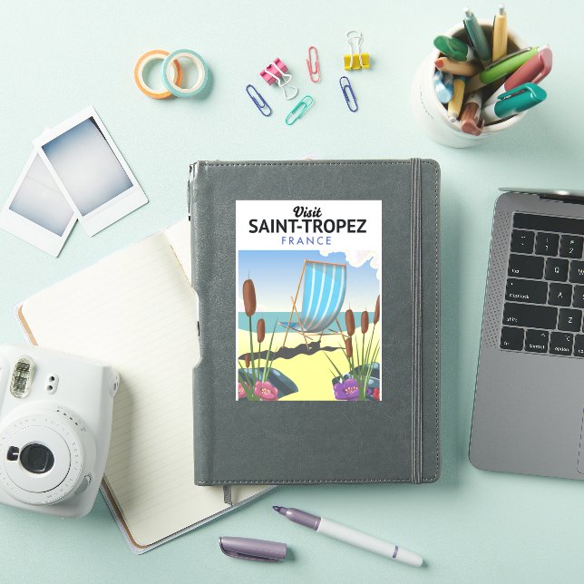 Pegatina Afiche de viaje de Saint-Tropez France (Funda para iPad)