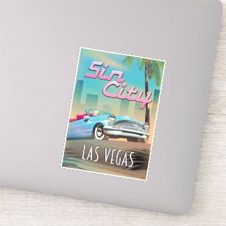 Pegatina Afiche de viaje de Sin city Las Vegas