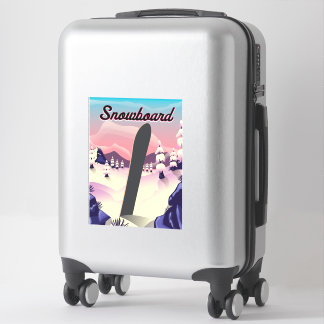 Pegatina Afiche de viaje de Snowboard