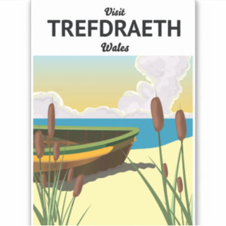 Pegatina Afiche de viaje de Trefdraeth