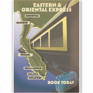Pegatina Afiche de viaje en tren oriental