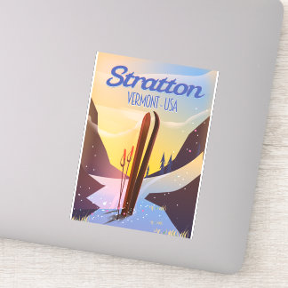 Pegatina Afiche de viaje para esquiar de Stratton Vermont