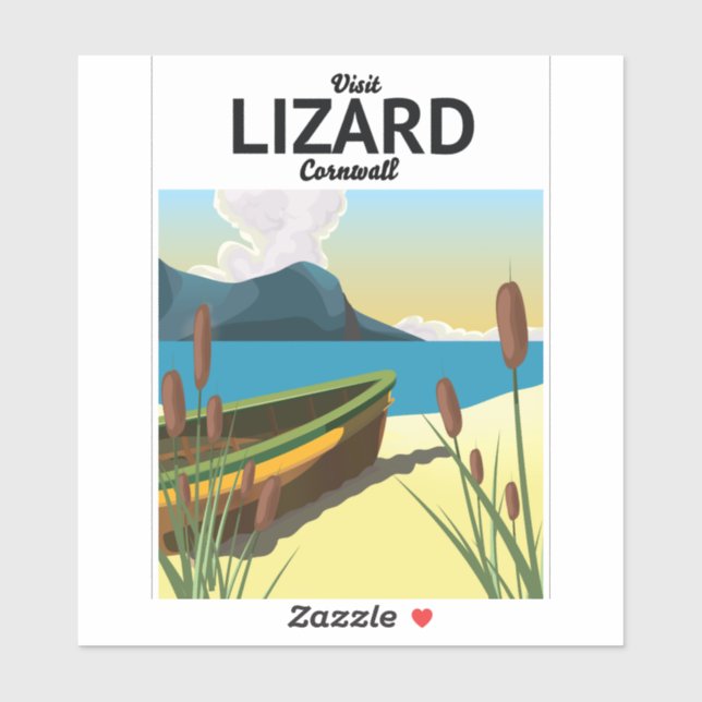 Pegatina Afiche de viajes a orillas del mar (Hoja)