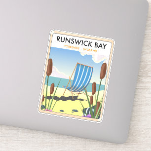 Pegatina Afiche de viajes de Runswick Bay Yorkshire