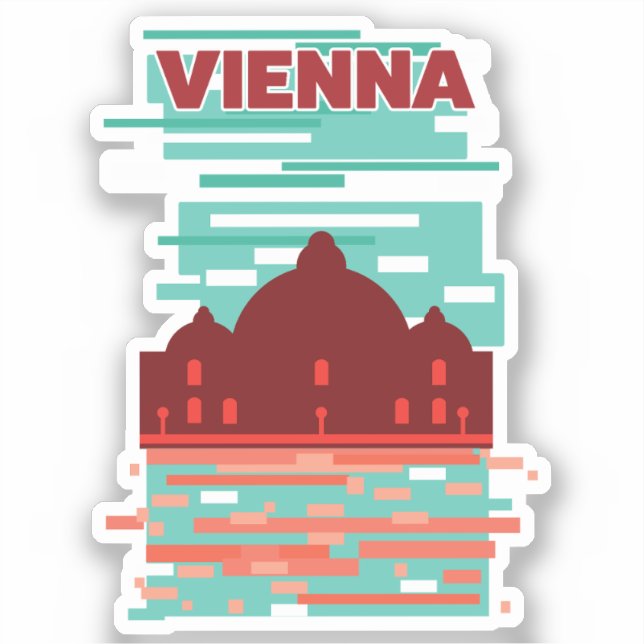 Pegatina Afiche de Viajes de Viena (Anverso)