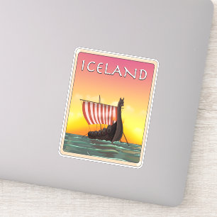Pegatina Afiche de Viking Travel de Islandia