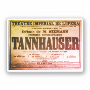 Pegatina Afiche vintage de Tannhäuser (en francés)