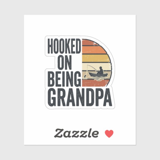 Pegatina Aficionado a ser abuelo Pesca Diseño vectorial ret (Hoja)