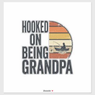 Pegatina Aficionado a ser abuelo Pesca Diseño vectorial ret