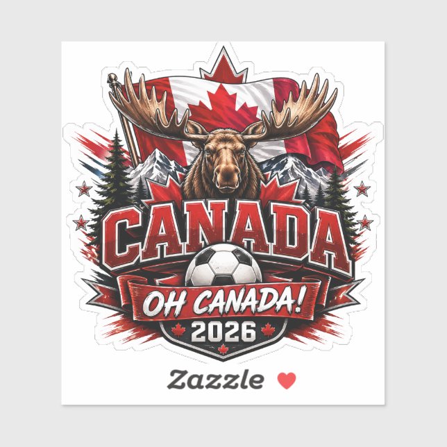 Pegatina Aficionado de Fútbol Canadá Oh Canadá 2026  (Hoja)