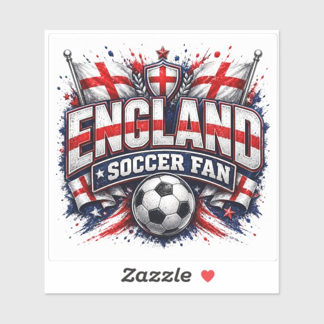 Pegatina AFICIONADO DE FÚTBOL DE INGLATERRA Aficionado de f (Hoja)