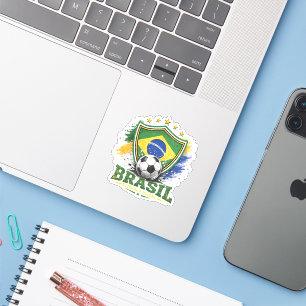 Pegatina Aficionado del Fútbol de Brasil Brasil Fútbol Bras