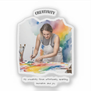 Pegatina Afirmación positiva de creatividad