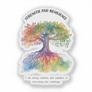 Pegatina Afirmación positiva de fuerza y resiliencia