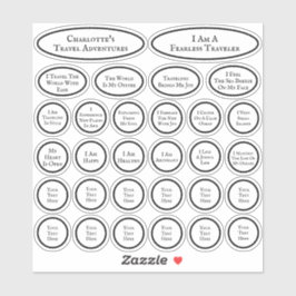 Pegatina Afirmaciones De Viajes Modelo En Blanco Y Negro De