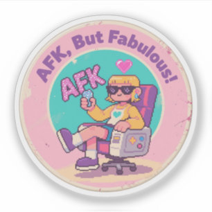 Pegatina AFK, Pero Fabuloso – Arte Nostálgico y Divertido d