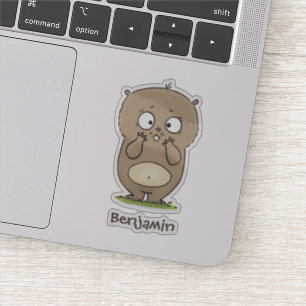 Pegatina Afortunadamente adorable personalizado de hámster 